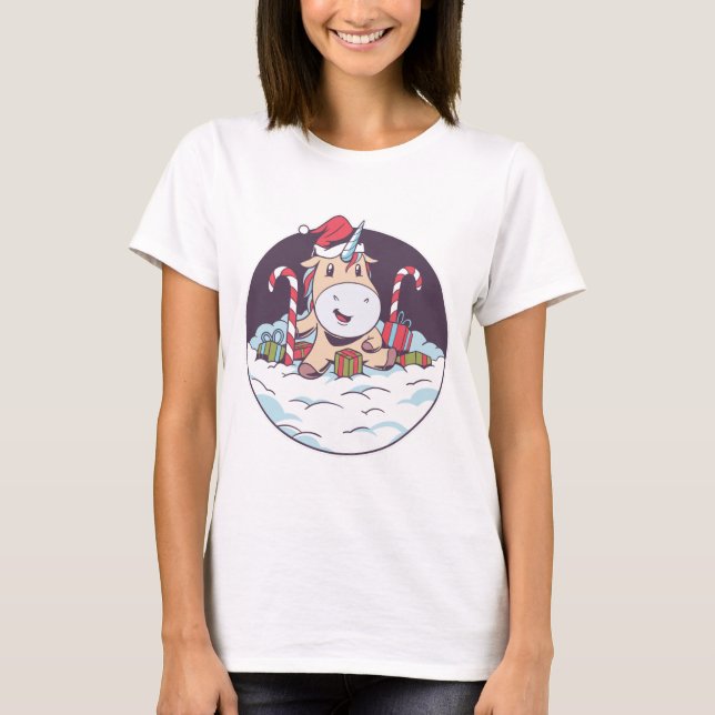 T-shirt Père Noël Unicorn (Devant)