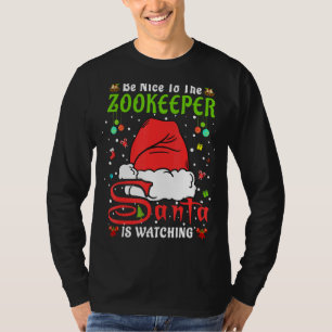T-shirt Père Noël Xmas Pajamas Soyez Gentils Avec Le Zooke