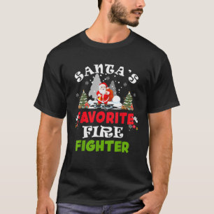 T-shirt Père Noël's Favori Fire Fighter Drôle cadeau de No