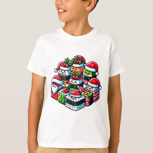 T-shirt Père Noël's Sushi Delight Funny Festin Art de Noël