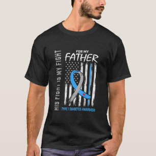 T-shirt Père Papa Type Un Diabète Sensibilisation USA Drap