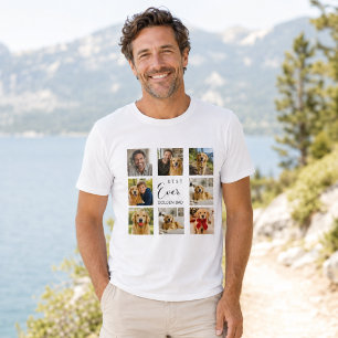T-shirt Père retriever doré papa photo collage