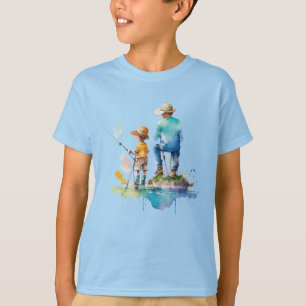 T-shirt Père Son Pêche souvenirs   Aimez Papa
