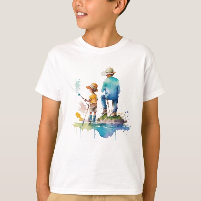 T-shirt Père Son Pêche souvenirs | Aimez Papa (Devant)