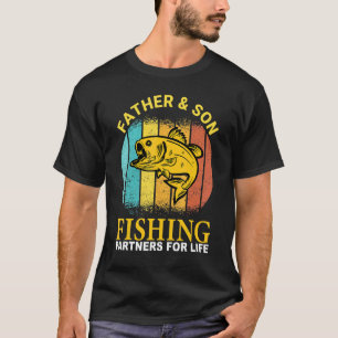 T-shirt Père vintage Et Fils Pêche Partenaires Pour La Vie