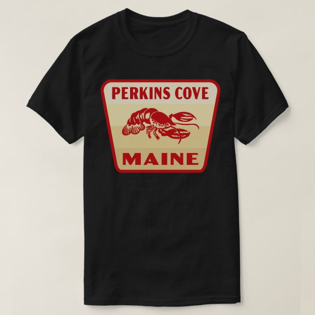 T-shirt Perkins Cove Maine Insigne rétro Tan (Design devant)