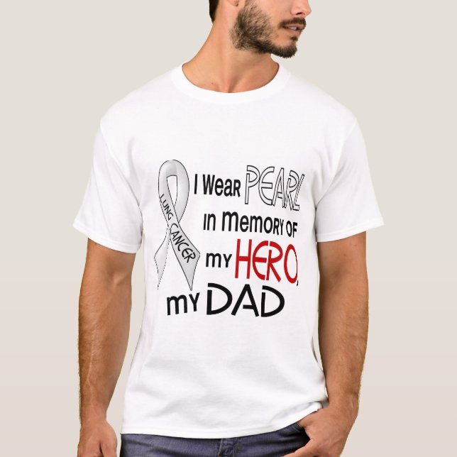T-shirt Perle dans la mémoire de mon cancer de poumon de (Devant)