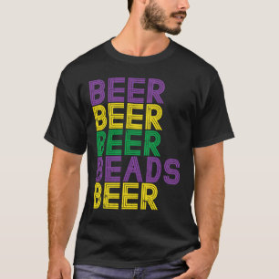 T-shirt Perles de bière rétro amusant Mardi Gras fête Carn