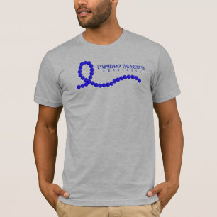 T-shirt Perles de ruban bleu de sensibilisation au lymphoe