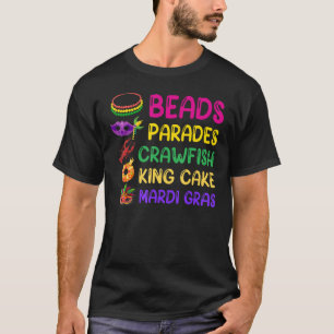 T-shirt Perles Défilés Écrevisses Margi Gras Drôle Carnava