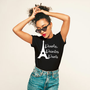 T-shirt "Perles, pivoines, Paris" Elégant