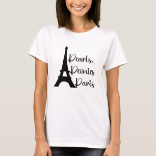 T-shirt "Perles, pivoines, Paris" Elégant