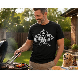 T-shirt Permis de griller dessin drôle de BBQ