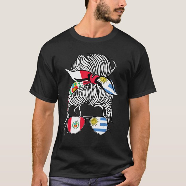 T-shirt Pérou Drapeau Uruguay femmes grandissantes Pays fi (Devant)