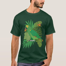Perroquet amazone avec fond de feuille