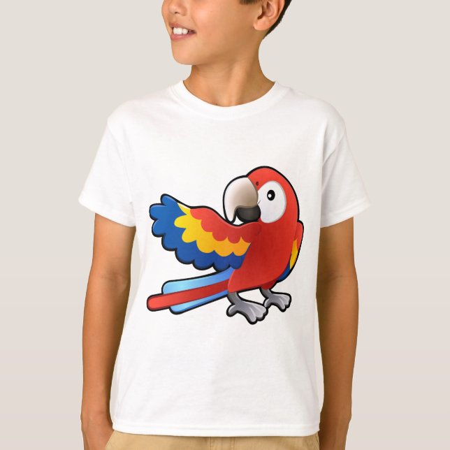 T-shirt perroquet amical mignon d'ara (Devant)