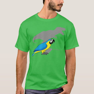 T-shirt Perroquet amusant rex Jaune Bleu Ara Macaw