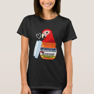 T-shirt Perroquet Antidépresseur Mignon I Ara Écarlate