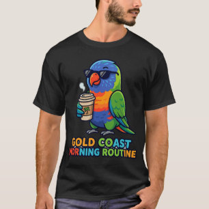 T-shirt Perroquet arc-en-ciel Café Gold Coast Routine du m