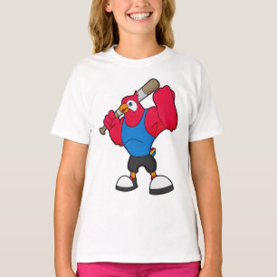 T-shirt Perroquet au baseball avec batte de baseball