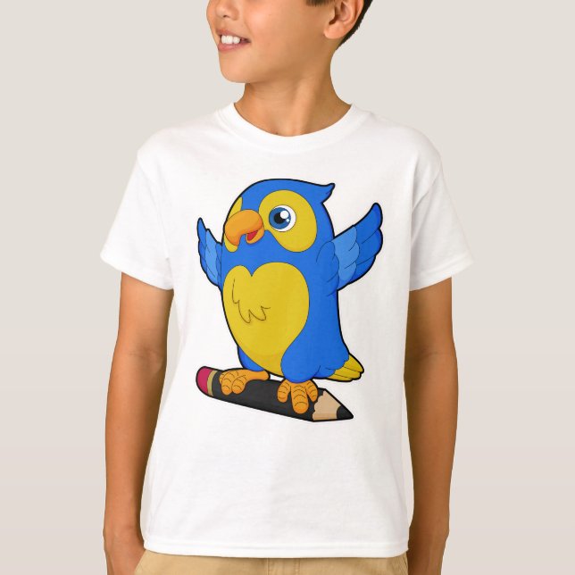 T-shirt Perroquet au crayon (Devant)