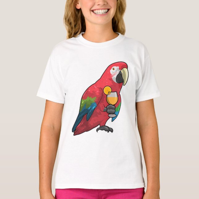 T-shirt Perroquet au verre de jus d'orange (Devant)