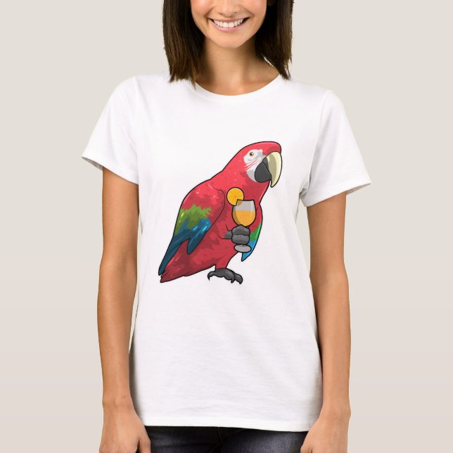 T-shirt Perroquet au verre de jus d'orange (Devant)