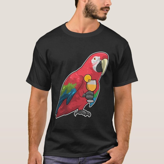 T-shirt Perroquet au verre de jus d'orange (Devant)