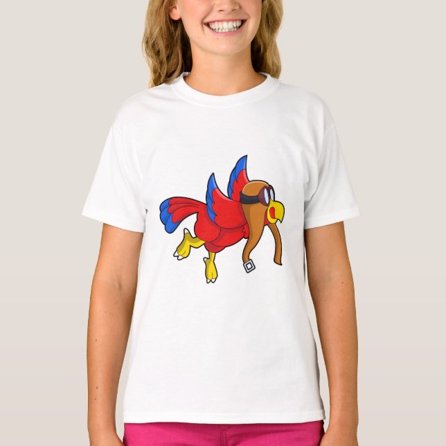 T-shirt Perroquet au vol en tant que pilote (Devant)
