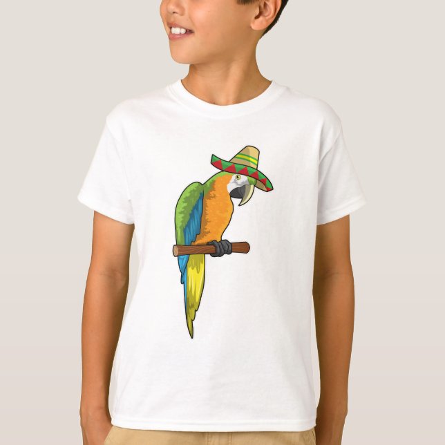 T-shirt Perroquet avec casquette de paille (Devant)