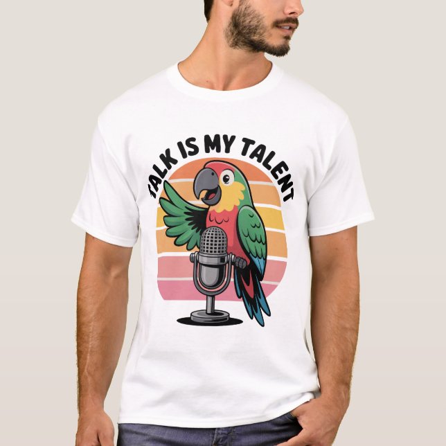 T-shirt Perroquet avec conception microphone (Devant)