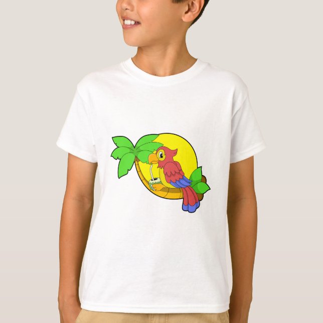 T-shirt Perroquet avec noix de coco (Devant)
