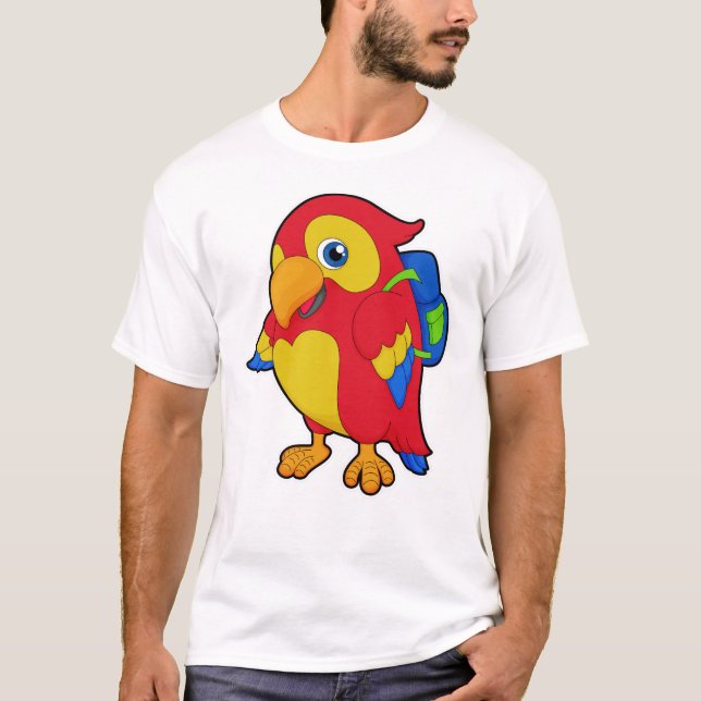T-shirt Perroquet avec sac à dos (Devant)