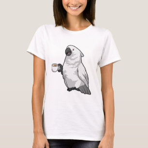 T-shirt Perroquet avec tasse de café