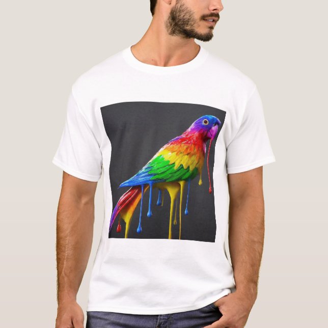 T-shirt "Perroquet coloré - Libérez votre style vibrant" (Devant)