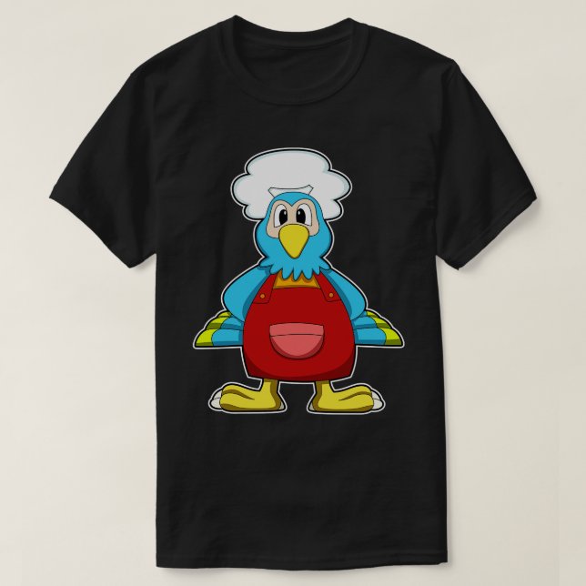 T-shirt Perroquet comme cuire avec tablier de Cuisine (Design devant)