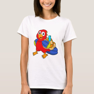 T-shirt Perroquet comme étudiant avec sac à dos