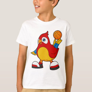 T-shirt Perroquet comme joueur de basket-ball avec basket-