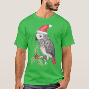 T-shirt Perroquet de gris africain de Noël