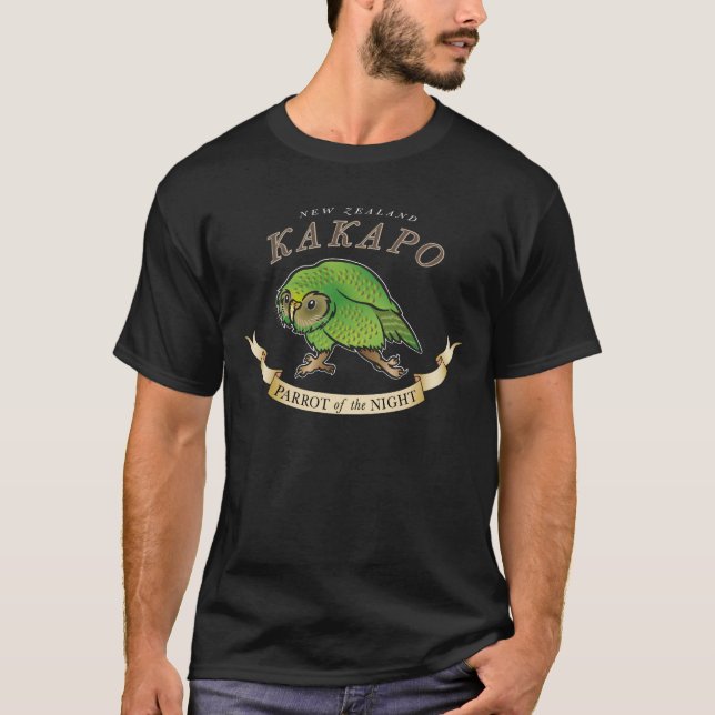 T-shirt Perroquet de Kakapo de NZ 'du Night (Devant)