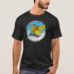 T-shirt Perroquet de snowboard Dabbing I Perruche jaune Bu