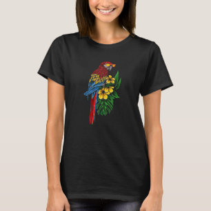 T-shirt Perroquet D'Oiseaux De Cockatiel Avec Fleurs Parro