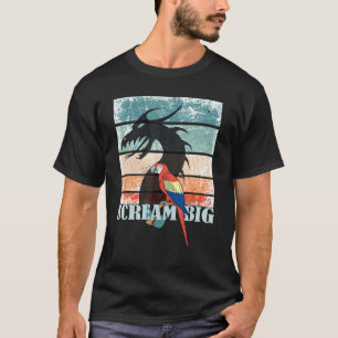 T-shirt Perroquet géant qui hurle avec ombre de dragon pou