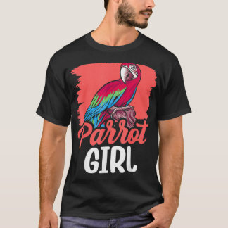 T-shirt Perroquet Girl Animaux Animaux Parrots mignonnes