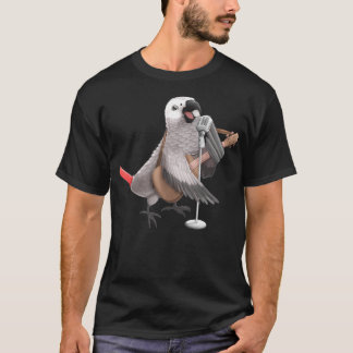 T-shirt Perroquet gris africain chanter Guitare Lecteur Oi