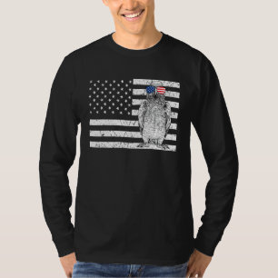 T-shirt Perroquet Gris Africain Oiseau du 4 Juillet Drapea