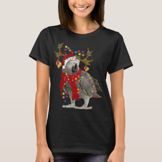 T-shirt Perroquet gris africain Superbe renne Noël Tr