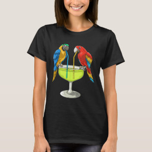 T-shirt Perroquets buvant Margarita Vacances Hawaïennes Pl