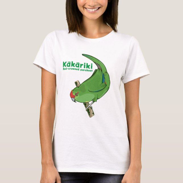T-shirt Perruche à couronne rouge Kākāriki (Devant)