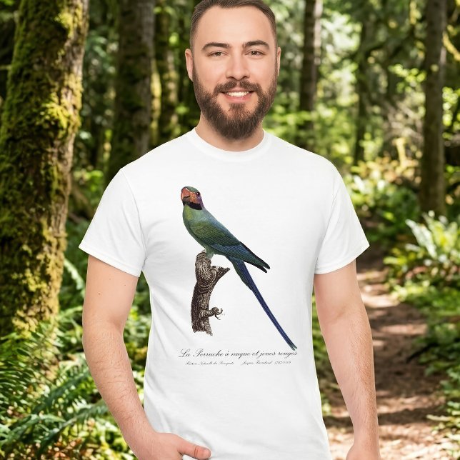 T-shirt Perruche à longue queue, Psittacula Longicauda (Long-Tailed Parakeet, Psittacula Longicauda. Men Basic White T-Shirt)